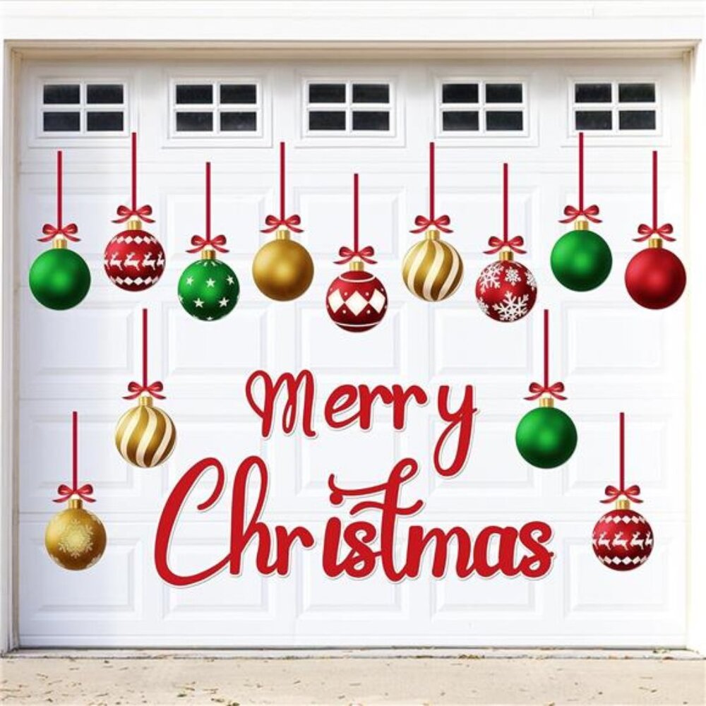 32PCS Christmas Garage Door Decorations Magnets - Merry Xmas Ball Holiday